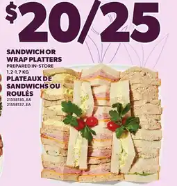 Independent Grocer SANDWICH OR WRAP PLATTERS offer