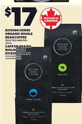 Independent Grocer KICKING HORSE ORGANIC WHOLE BEAN COFFEE offer