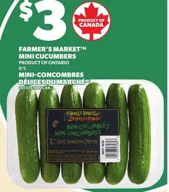 Independent Grocer FARMER'S MARKET MINI CUCUMBERS, 6'S offer