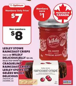 Independent Grocer LESLEY STOWE RAINCOAST CRISPS 150 G OR WILDLY DELICIOUS JELLY 185 ML offer