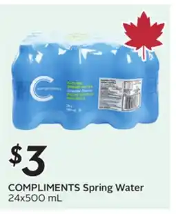 Sobeys COMPLIMENTS Spring Water offer