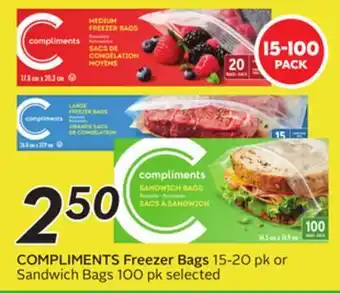 Sobeys COMPLIMENTS Freezer Bags offer