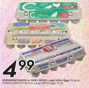 Sobeys BURNBRAE FARMS or GRAY RIDGE Large White Eggs offer