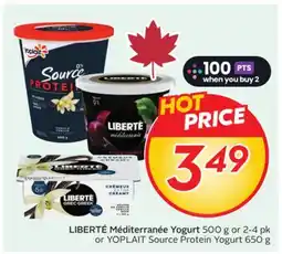 Sobeys LIBERTÉ Méditerranée Yogurt offer