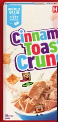 Food Basics GENERAL MILLS HONEY NUT CHEERIOS OR CINNAMON TOAST CRUNCH offer