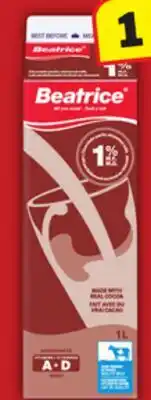 Food Basics BEATRICE CHOCOLATE MILK offer