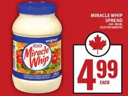Food Basics KRAFT MIRACLE WHIP SPREAD offer