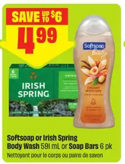 FreshCo Softsoap or Irish Spring Body Wash 591 ml or Soap Bars offer