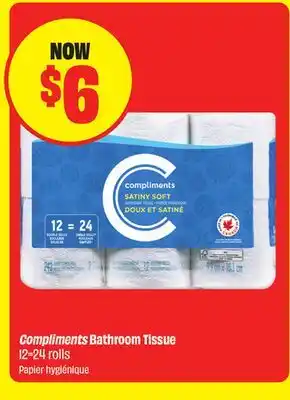 FreshCo Compliments Bathroom Tissue 12-24 rolls offer