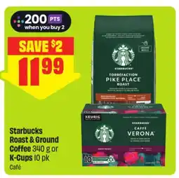 FreshCo Starbucks Roast & Ground Coffee 340 g or K-Cups offer