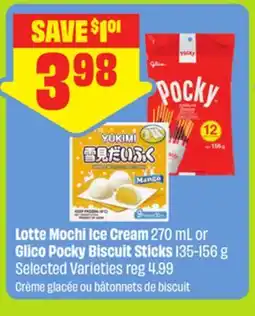 FreshCo Lotte Mochi Ice Cream 270 ml or Glico Pocky Biscuit Sticks offer