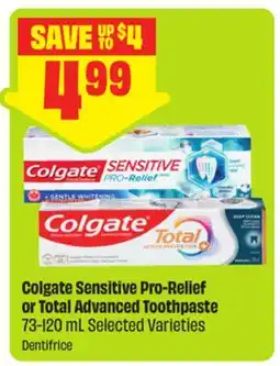 FreshCo Colgate Sensitive Pro-Relief or Total Advanced Toothpaste offer