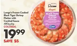 Longo's Frozen Cooked Black Tiger Shrimp Platter with Cocktail Sauce offer