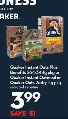 Longo's Instant Oats Plus Benefits 264-344g pkg or Instant Oatmeal or Oats 264g-1kg pkg offer