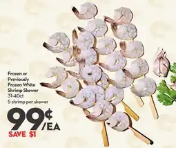 Longo's Frozen or Previously Frozen White Shrimp Skewer offer