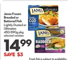 Longo's Frozen Breaded or Battered Fish Lightly Dusted or Ultimates offer