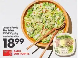 Longo's Family Size Salads offer