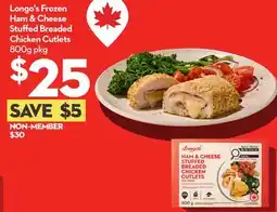 Longo's Frozen Ham & Cheese Stuffed Breaded Chicken Cutlets offer
