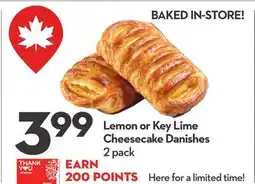 Longo's Lemon or Key Lime Cheesecake Danishes offer