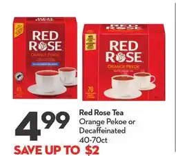 Longo's Red Rose Tea Orange Pekoe or Decaffeinated offer