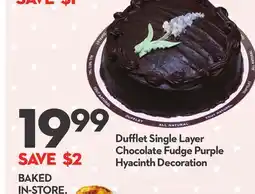 Longo's Dufflet Single Layer Chocolate Fudge Purple Hyacinth offer
