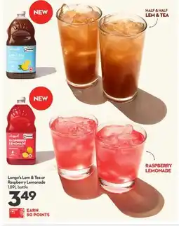 Longo's Lem & Tea or Raspberry Lemonade offer