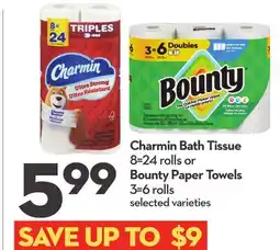 Longo's Bath Tissue 8 = 24 rolls or Paper Towels 3 = 6 rolls offer