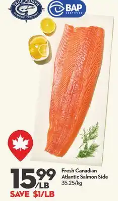 Longo's Fresh Canadian Atlantic Salmon Side offer