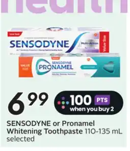 Sobeys SENSODYNE or Pronamel Whitening Toothpaste offer