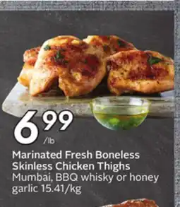 Sobeys Marinated Fresh Boneless Skinless Chicken Thighs Mumbai, BBQ whisky or honey garlic offer