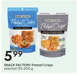 Sobeys SNACK FACTORY Pretzel Crisps offer