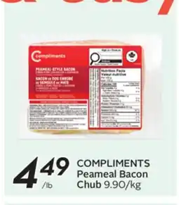 Sobeys COMPLIMENTS Peameal Bacon Chub offer