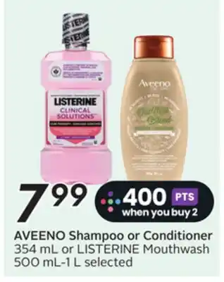 Sobeys AVEENO Shampoo or Conditioner offer