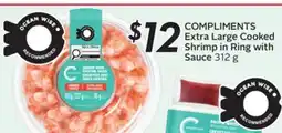 Sobeys COMPLIMENTS Extra Large Cooked Shrimp in Ring with Sauce offer