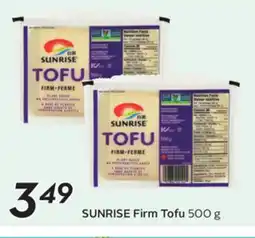 Sobeys SUNRISE Firm Tofu offer