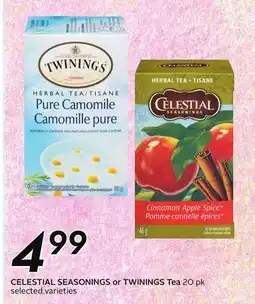 Sobeys CELESTIAL SEASONINGS or TWININGS Tea offer