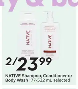 Sobeys NATIVE Shampoo, Conditioner or Body Wash offer