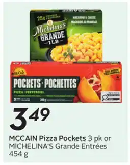 Sobeys MCCAIN Pizza Pockets 3 pk or MICHELINA'S Grande Entrées 454 g offer