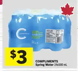 Foodland COMPLIMENTS Spring Water offer
