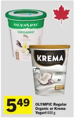 Foodland OLYMPIC Regular Organic or Krema Yogurt offer