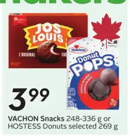 Sobeys VACHON Snacks 248-336 g or HOSTESS Donuts selected 269 g offer