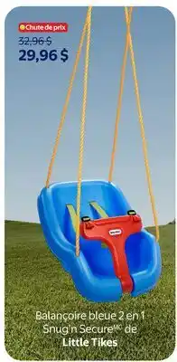 Walmart Balançoire bleue 2 en 1 Snug'n Secure de Little Tikes offer