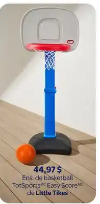 Walmart Ens. de basketball TotSports Easy Score de Little Tikes offer