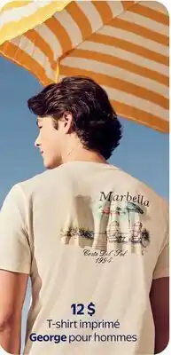 Walmart T-shirt imprimé George pour hommes offer