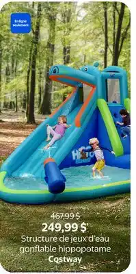 Walmart Structure de jeux d'eau gonflable hippopotame Costway offer