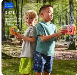 Walmart Paq. de 2 pistolets à eau XShot édition Bob L'éponge offer