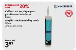 Home Hardware Acrylic trim & moulding caulk offer