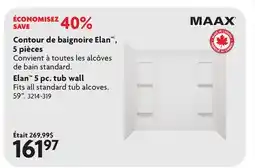 Home Hardware Elan 5 pc. tub wall offer