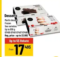 Mayrand Martin dessert offer