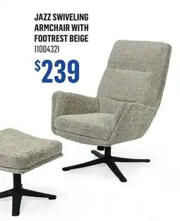 Canac Jazz Swiveling Armchair with Footrest Beige offer